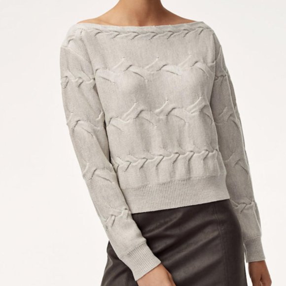 Aritzia Babaton Cable Knit Merino Wool Sweater - Picture 1 of 14